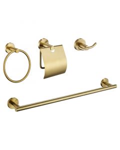 Set accesorios de baño 5 piezas dorado cepillado aqua nuova deluxe