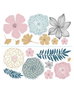 Sticker decorativo flores pastel