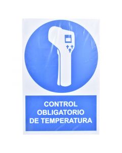 Rotulo control obligatorio temperatura 30x20cms