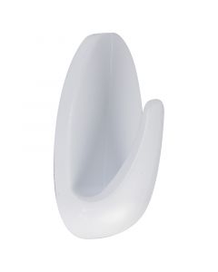 Gancho adhesivo plástico ovalado blanco blíster 3 uds