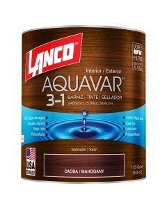 Barniz caoba aquavar 1/4 de galon base agua con poliuretano