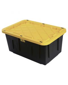 Caja plástica 102l, uso pesado, 36.3 x 52 x 77.3cm, negra/amarilla