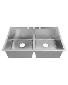 Lavatrastos acero inoxidable montaje dual 2 fosas 83 x 56 cm Aqua Nuova Deluxe