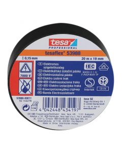 Cinta eléctrica tesaflex® 3/4" 20m negro certificación ice