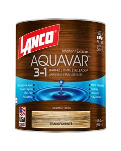 Barniz transparente aquavar 1/4 galon  base agua con poliure