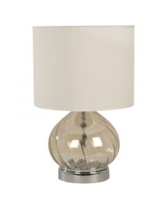 Lámpara de mesa, ambar y cromo, 1 luz, e27, 60w