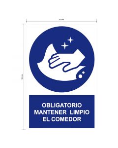 RÓTULO OBLIGATORIO MANTENER LIMPIO EL COMEDOR (ÁREA) 30 X 20