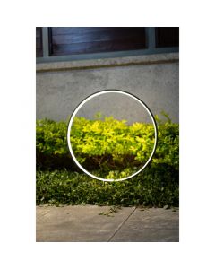 Lámpara tipo estaca moderna circular negra 1 luz LED solar 24724