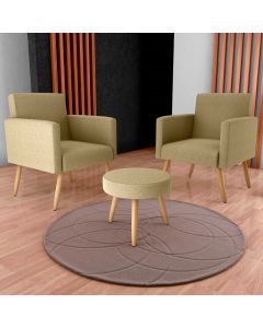 Set 2 sofás y ottoman Dallas beige
