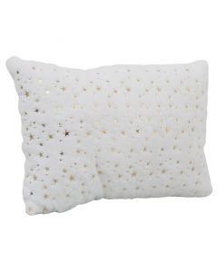 Cojin navideño blanco estrellas doradas 45 x 30 cm (agregue 3 al carrito pague 2)