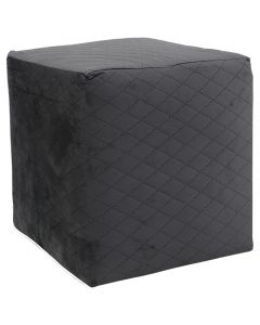 Taburete ottoman de terciopelo gris