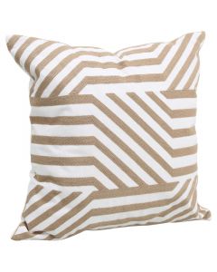 Cojín cuadrado bordado 45 x 45 cm taupe