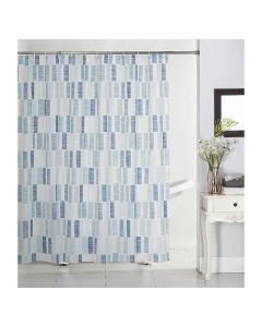 Set cortina de baño peva estampado 183x183 cm incluye 12 ganchos plásticos