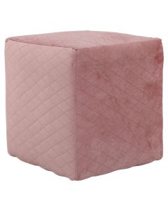 Taburete ottoman de terciopelo rosa salmón