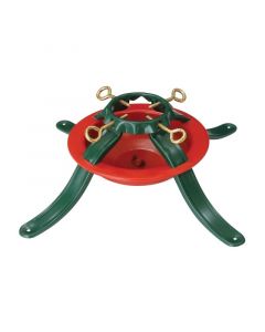 Base de metal para árbol de navidad, rojo y verde