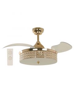 Ventilador de techo LED 42" CCT 3 aspas plegables dorado Designers
