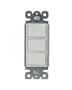 Interruptor triple blanco decorativo