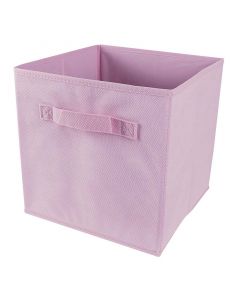 Cubo organizador de tela rosa 28x28cm