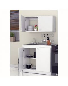 Mueble de cocina napoles, con lavatrastos, base 100 x 51 x 90cm,color blanco