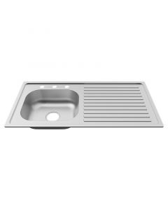 Lavatrastos sobreponer acero inoxidable 1 fosa 100 x 50 cm Aqua Nuova