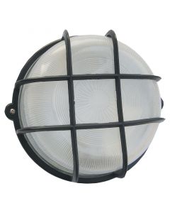 Lámpara de exterior 1 luz redonda plastica negra