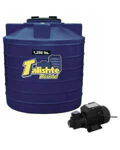Combo depósito de agua tricapa, 1,250l + Bomba periferica 1/2" aquaplus