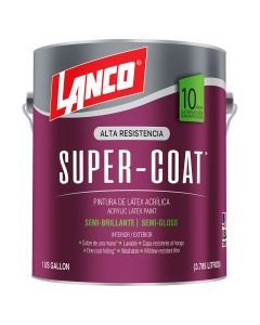 Pintura látex super coat blanco semibrillante 1 galón