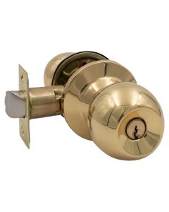 Chapa con llave bolton para dormitorio latón brillante