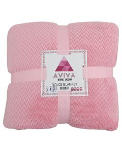 Frazada jacquard Aviva king rosado 240 x 220 x 2 cm