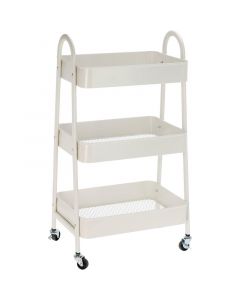 Carrito organizador metal 3 niveles 79.5 x 44 x 31.5 blanco