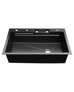 Lavatrastos acero inoxidable todo en uno empotrar 1 fosa 83 x 53 cm Aqua Nuova Deluxe