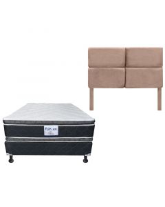Combo Cama queen vitalia 75 doble pillow + Cabecera de cama Lisboa cocoa (únicamente para retiro en tienda)