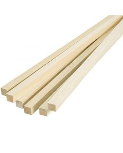 Cuadrillo palo blanco 1" x 1" x 8'