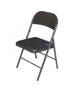 Silla plegable metálica negra soporta 100 kg