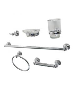 Set accesorios para baño 6 piezas Galicia cromo Aqua Nuova