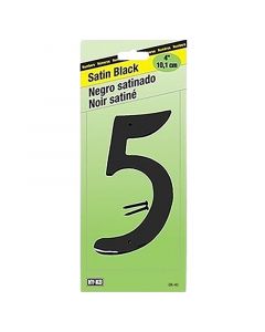 Número 5 para casa negro satinado