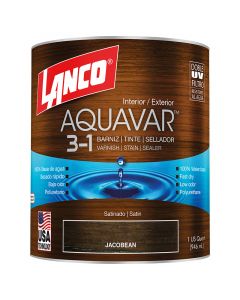 Barniz jacobean aquavar 1/4 galon base agua de poliuretano