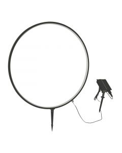 Lámpara tipo estaca moderna circular negra 1 luz LED solar 24724