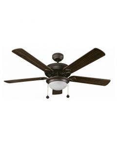 Ventilador techo 52" 5 aspas 2 luces bronce cepillado designers lighting