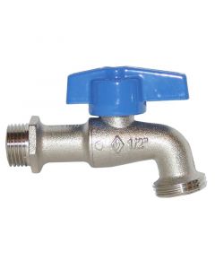 Llave de chorro larga 1/2" NPT x 3/4" NH 1/4 de vuelta coflex