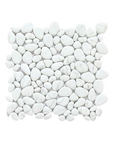 Malla decorativa vidrio reciclado 30 x 30 cm Pebble White Marble