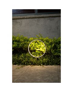 Lámpara tipo estaca moderna circular negra 1 luz LED solar 24722
