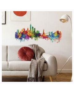STICKER HORIZONTE DE NY EN COLORES
