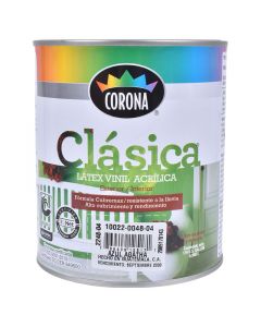 Pintura látex clásica, azul agatha, 1/4 galón
