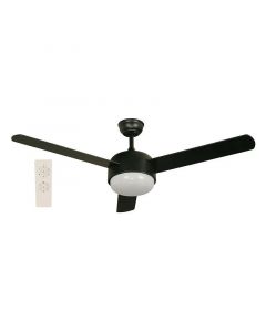 Ventilador techo 52" 3 aspas 2 luces negro designers lighting