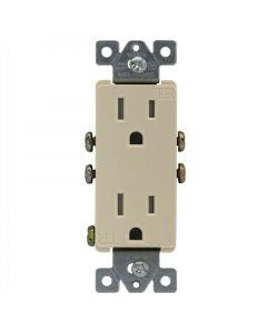 Toma doble ul tamper resistant linea decor marfil