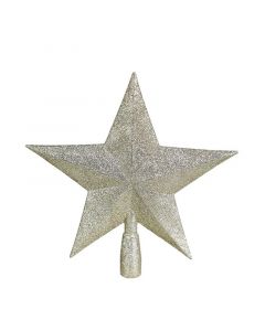 Estrella navideña punta para arbol, 25cm, dorada