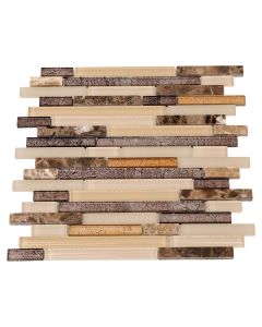 Malla decorativa vidrio y mármol 30 x 30 cm Persia Strips