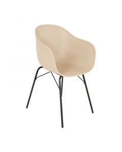 Silla decorativa metal beige soporta hasta 150 kg