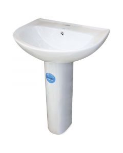 Lavamanos Ravenna ovalado pedestal blanco 84 x 56 x 45 cm